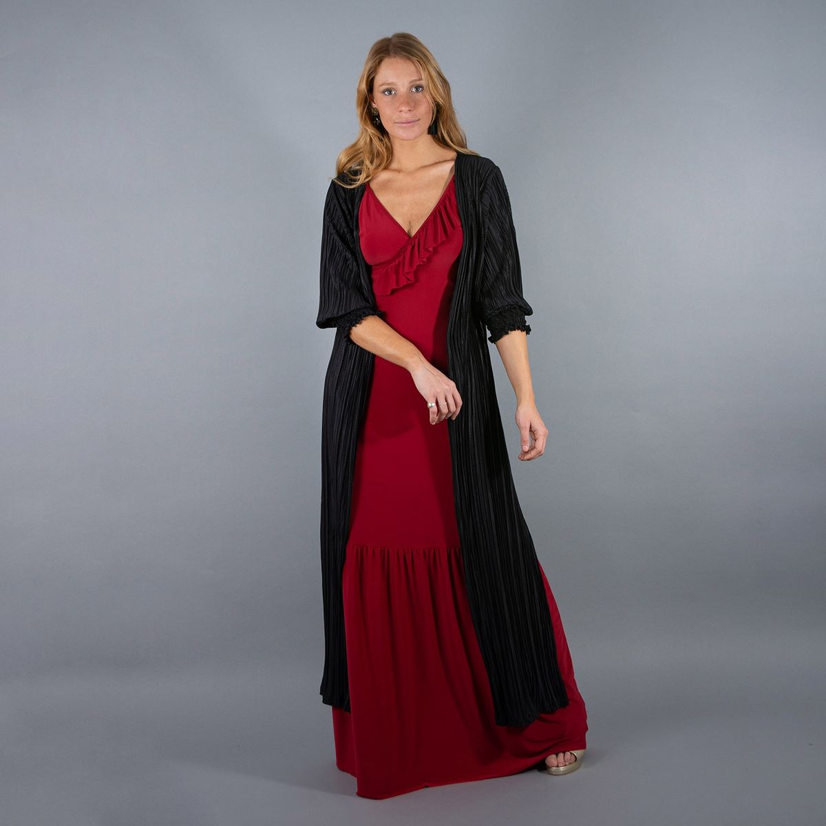 MARIA PASKARO - Tapado Kimono Santini Negro Transparente Maria Paskaro - Negro