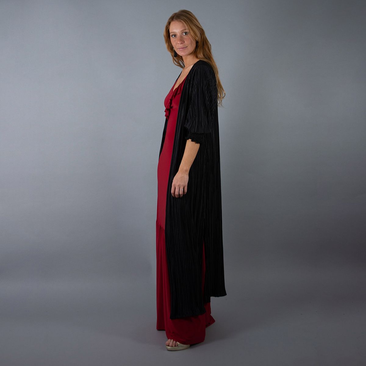 MARIA PASKARO - Tapado Kimono Santini Negro Transparente Maria Paskaro - Negro