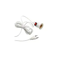 GENERICO - Pack 5 Soquetes E27 Con Interruptor Cable 2 Mts Enchufe Premium