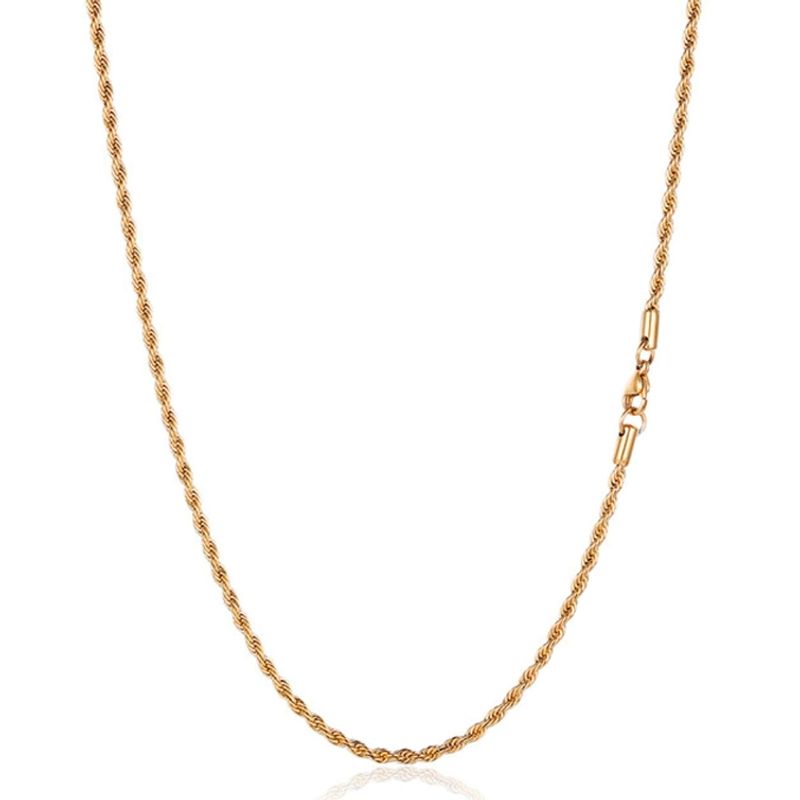 GENERICO - Collar Cadena Para Hombre Acero Inoxidable Torbillon 2mm 60cm