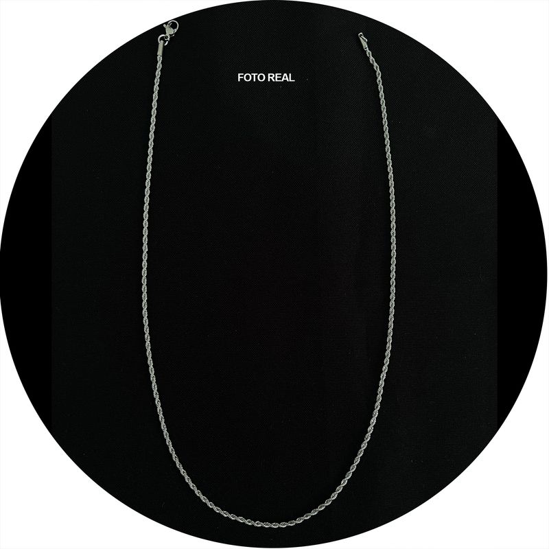 GENERICO - Collar Cadena Para Hombre Acero Inoxidable Torbillon 2mm 60cm