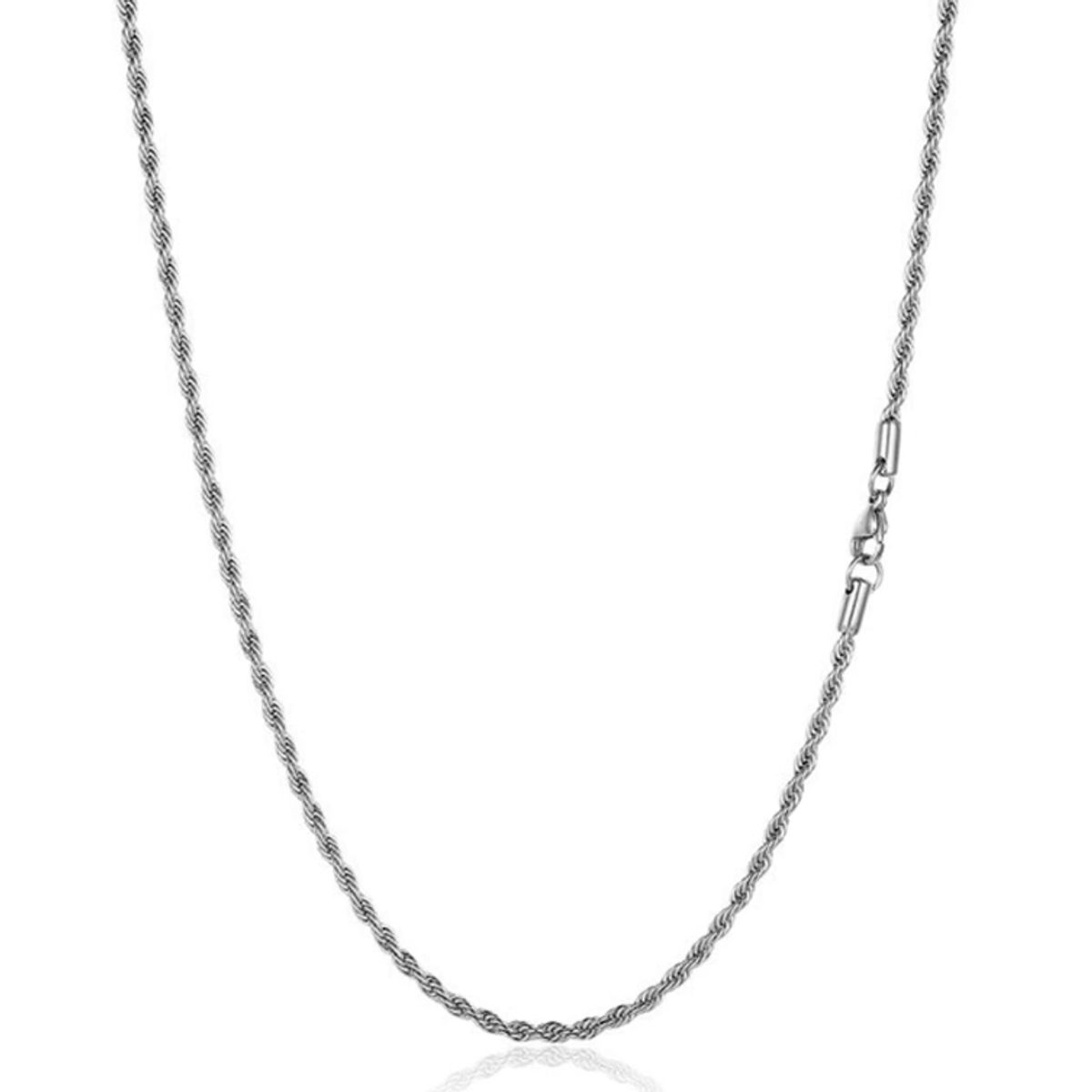 GENERICO - Collar Cadena Para Hombre Acero Inoxidable Torbillon 2mm 50cm