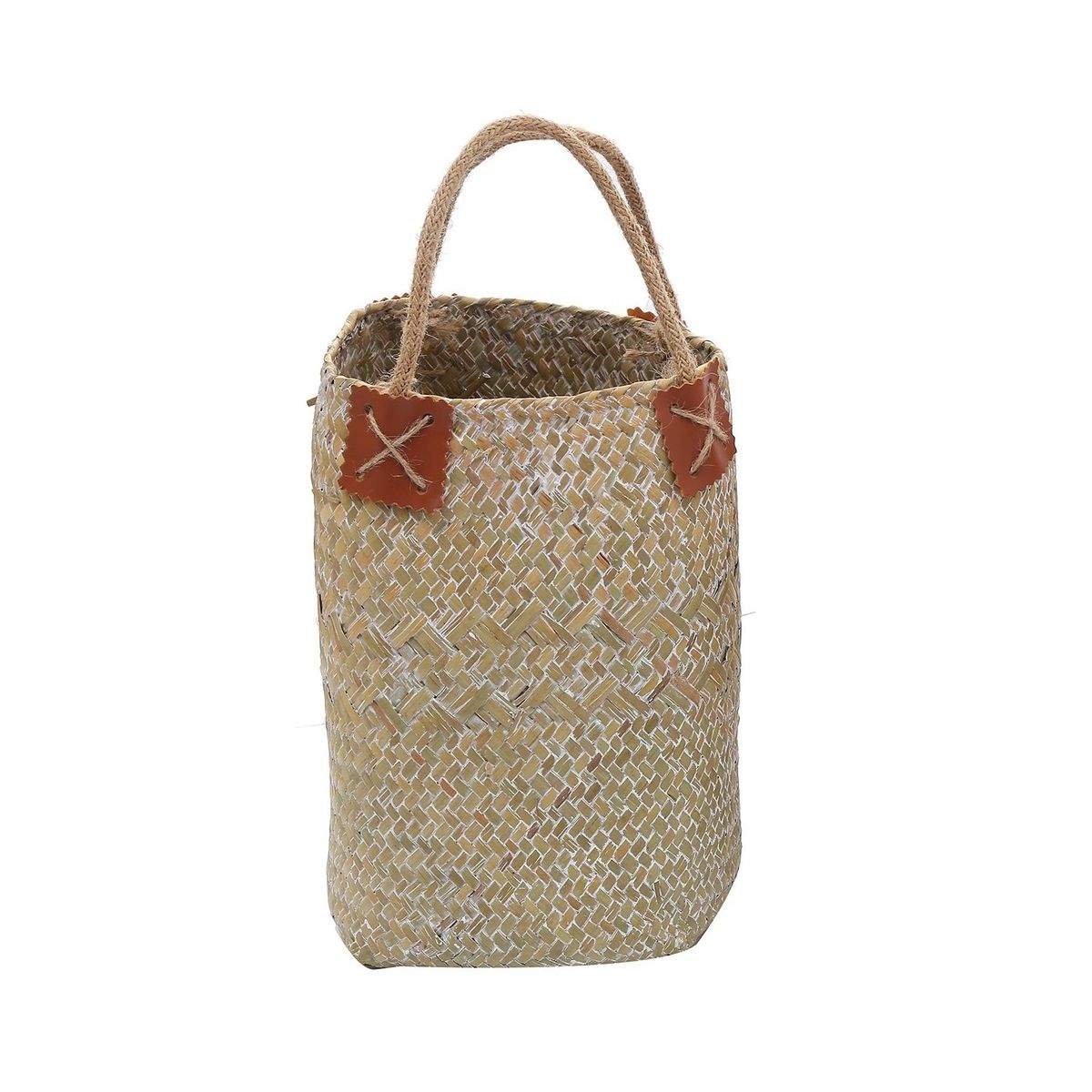 SOHOGAR - Set de 2 canastos de fibra natural con asa