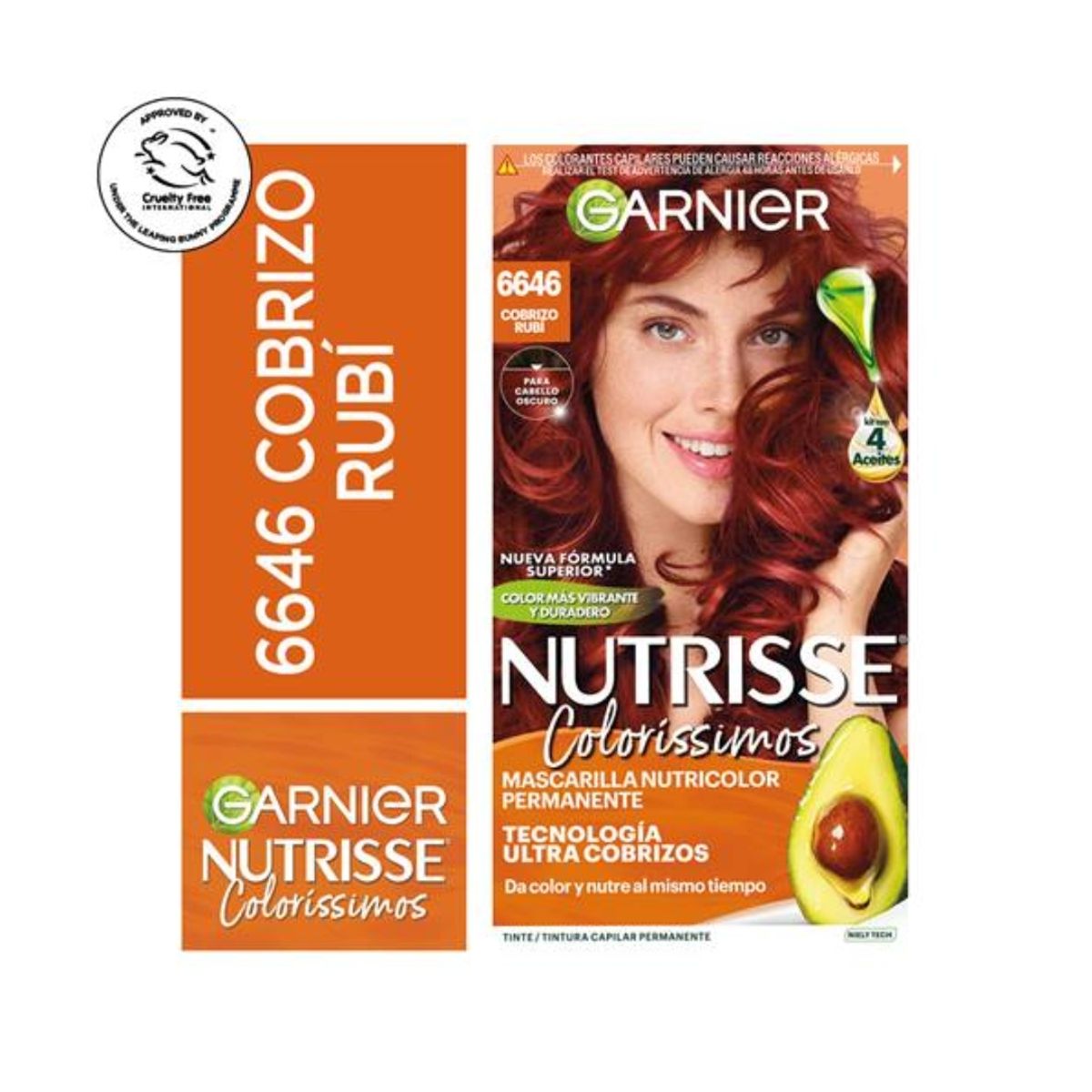 GARNIER - Tinte Nutrisse Clororíssimos 6646 Cobrizo Rubí Garnier