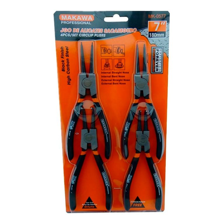 Set Juego Kit De Alicates Sacaseguros 7 Pulgadas Mk-0577