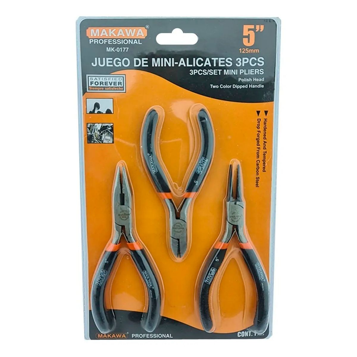 MAKAWA - Set Kit Juego De Mini Alicates 5 Pulgadas 3 Piezas Makawa