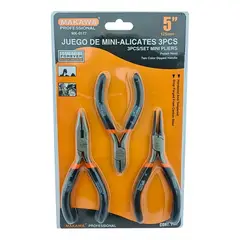 MAKAWA - Set Kit Juego De Mini Alicates 5 Pulgadas 3 Piezas