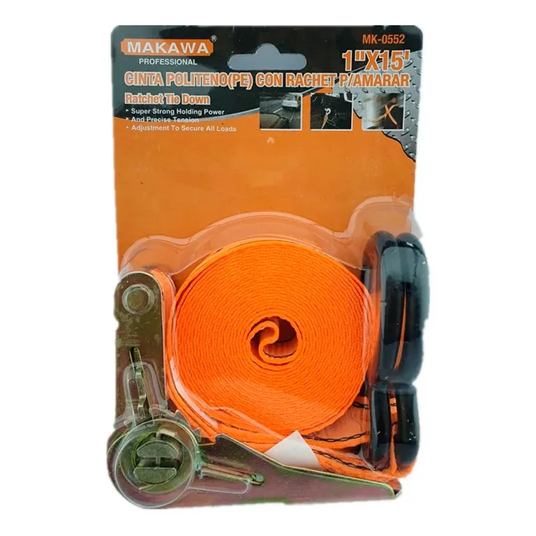 Eslinga Cinta Amarre Con Ratchet 1 Pulgada X 15 Ft