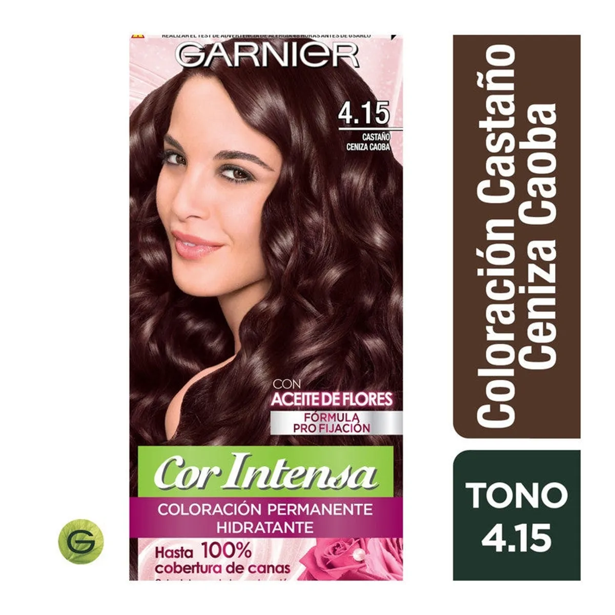 GARNIER - Tinte Cor Intensa 4.15 Castaño Ceniza Caoba Garnier