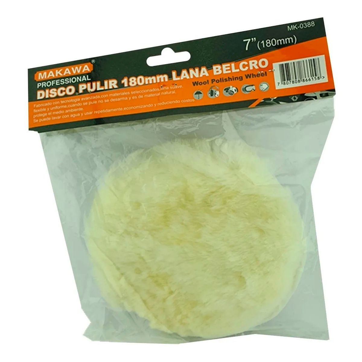 MAKAWA - Disco Para Pulir 180mm 7 Pulgada Lana Makawa Mk-0388