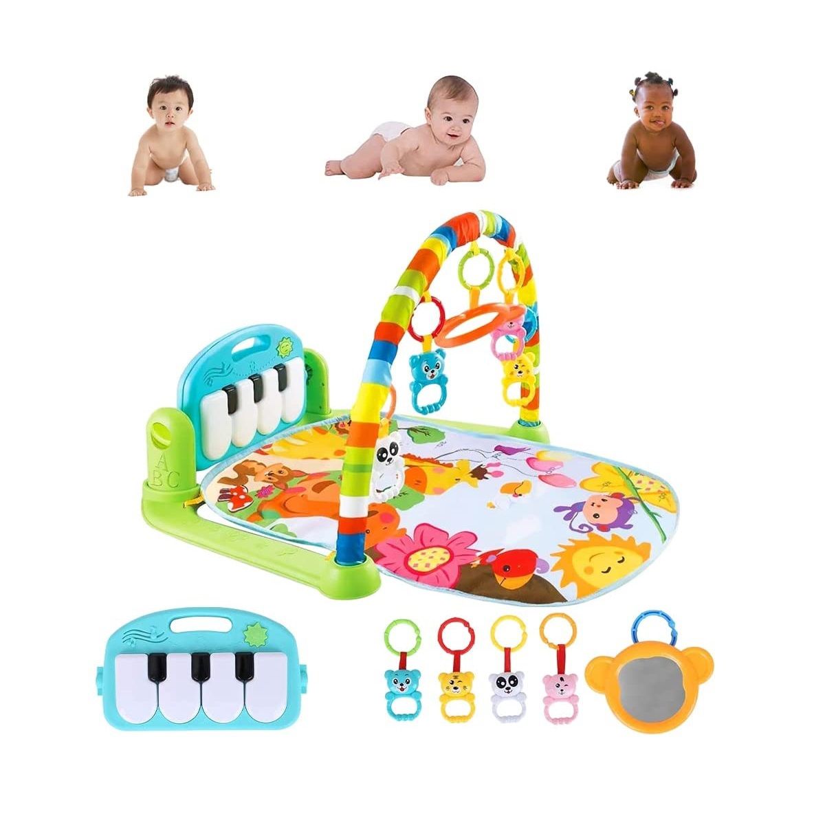 GENERICO - Alfombra Gimnasio Musical 2 en 1 Con Piano Bebe Verde Niño