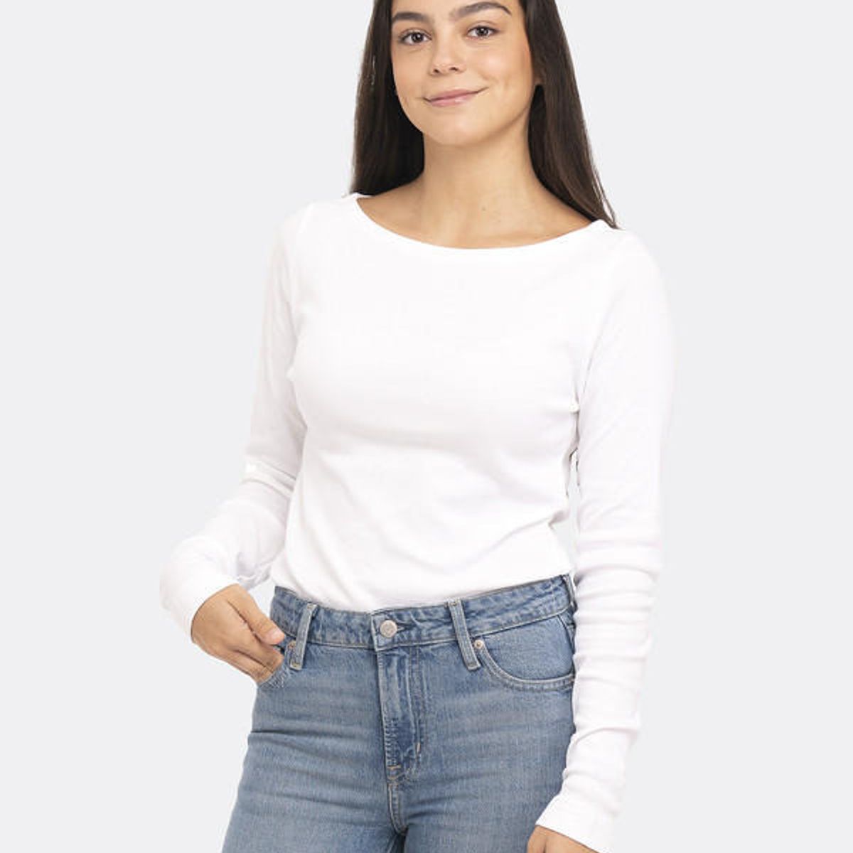 GAP - Polera Manga Larga Boatneck Blanco GAP