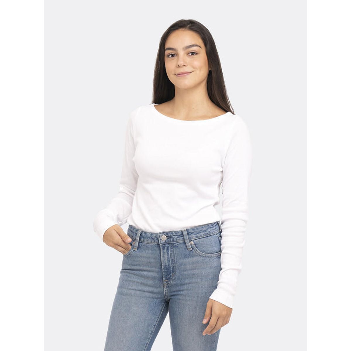 GAP - Polera Manga Larga Boatneck Blanco GAP