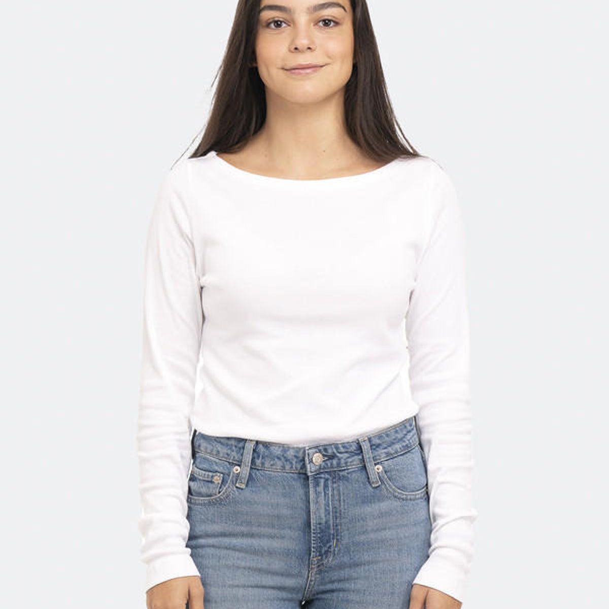 GAP - Polera Manga Larga Boatneck Blanco GAP