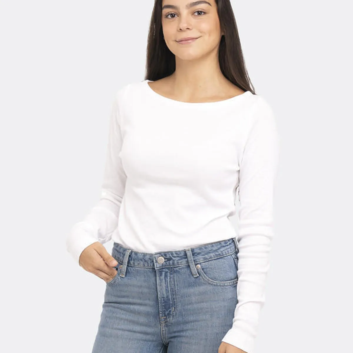 GAP - Polera Manga Larga Boatneck Blanco GAP