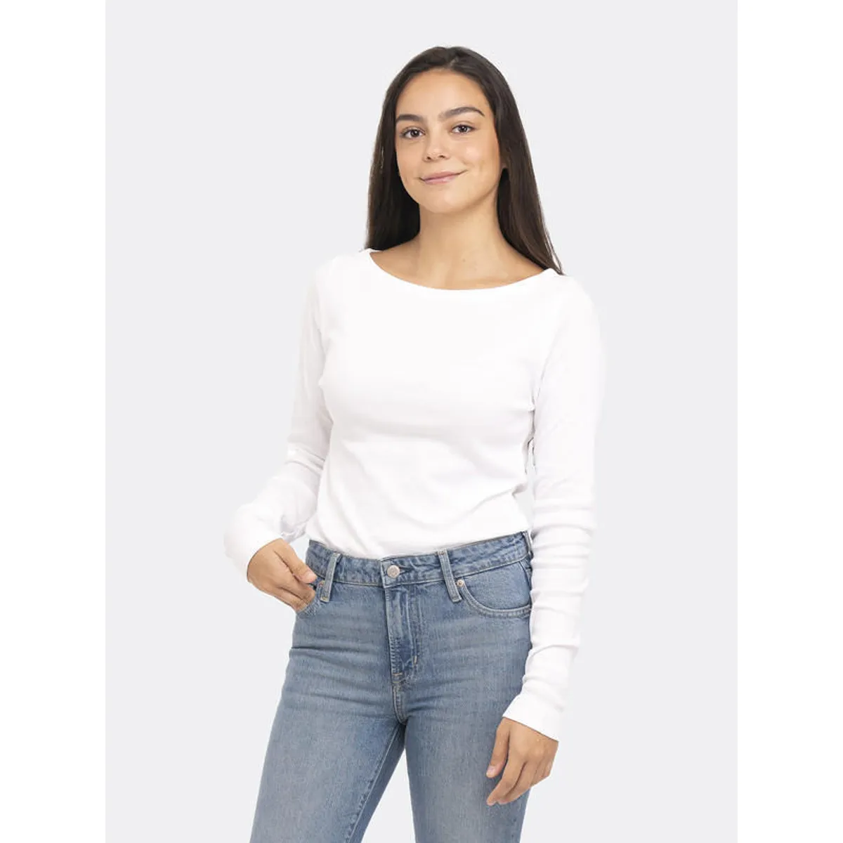 GAP - Polera Manga Larga Boatneck Blanco GAP