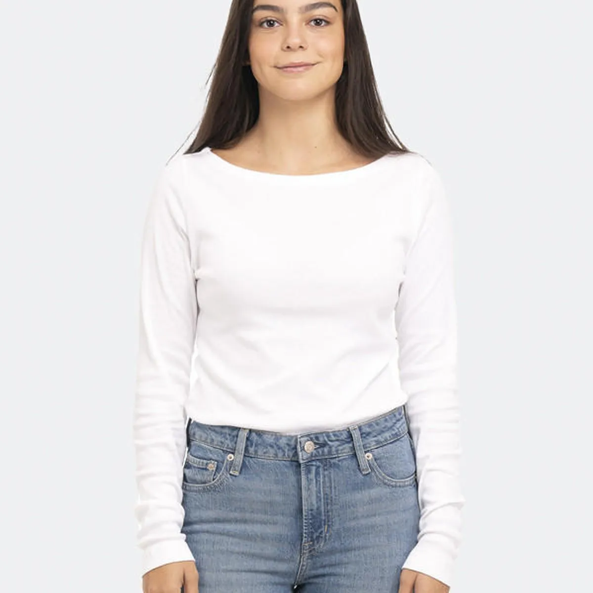 GAP - Polera Manga Larga Boatneck Blanco GAP