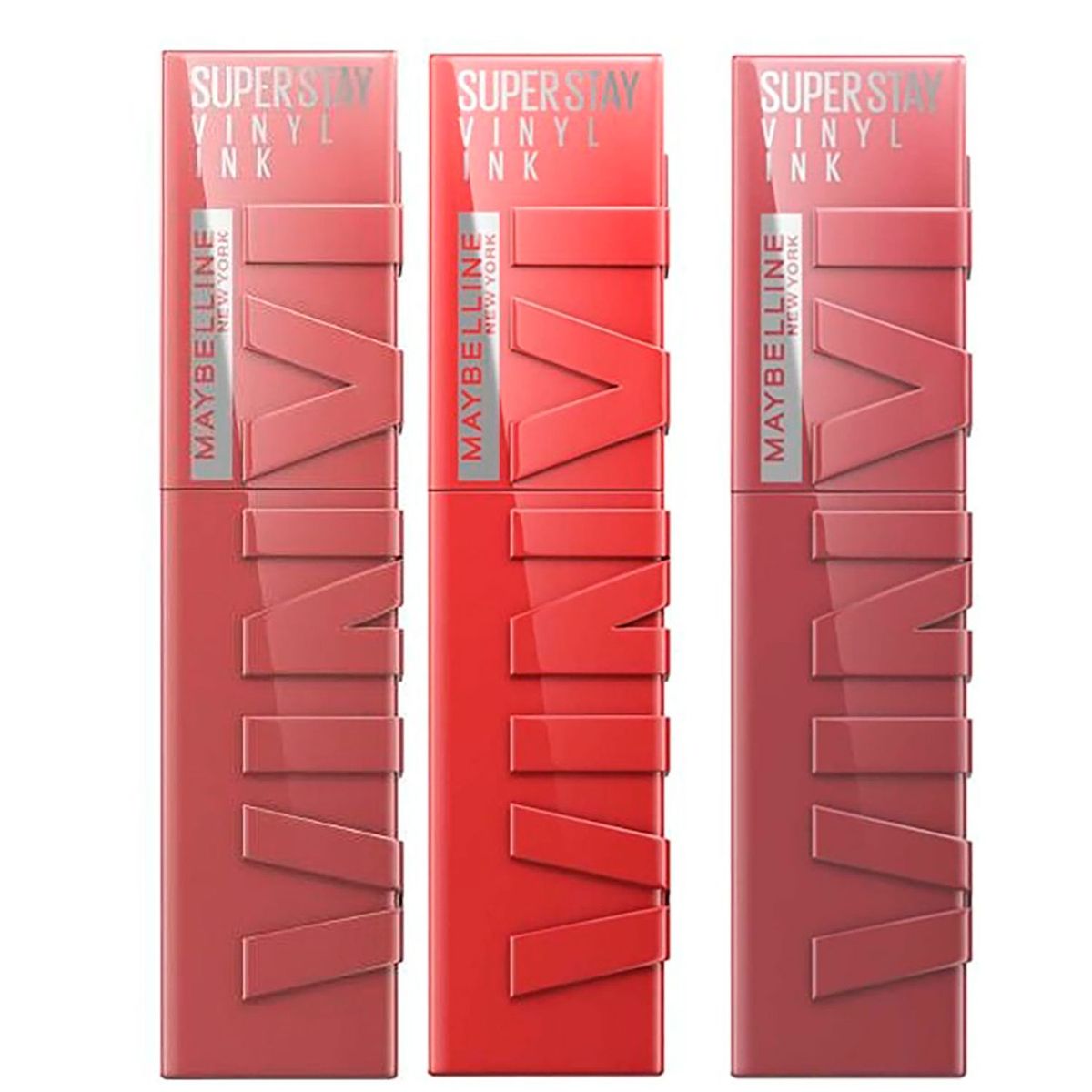 MAYBELLINE - 3 Labiales Superstay Vinyl Ink Nudes Hasta 16H Maybelline