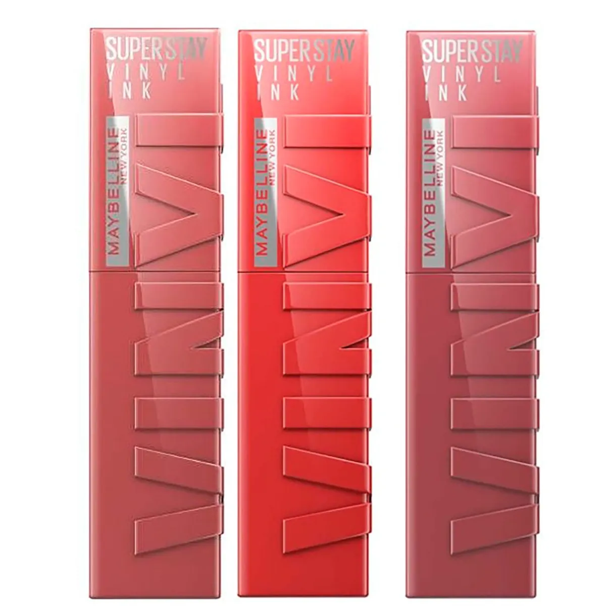 MAYBELLINE - 3 Labiales Superstay Vinyl Ink Nudes Hasta 16H Maybelline