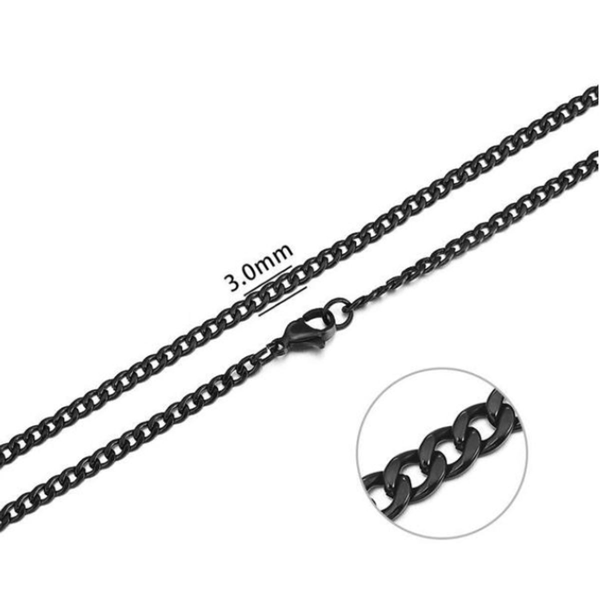 GENERICO - Collar Cadena Para Hombre Acero Inoxidable Grumet 3mm 60cm