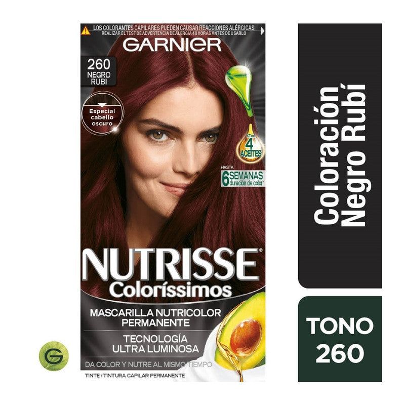 GARNIER - Tinte Nutrisse Clororíssimos 260 Negro Rubí Garnier