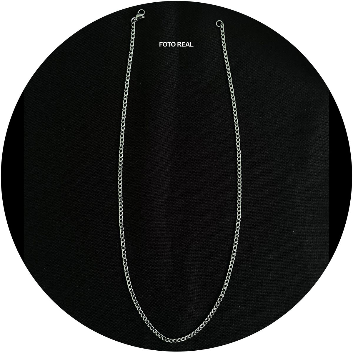 GENERICO - Collar Cadena Para Hombre Acero Inoxidable Grumet 3mm 50cm