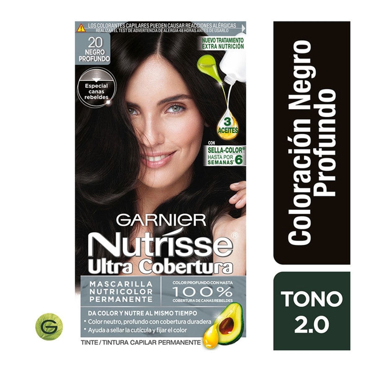 GARNIER - Tinte Nutrisse Ult Cob 20 Negro Profundo Garnier