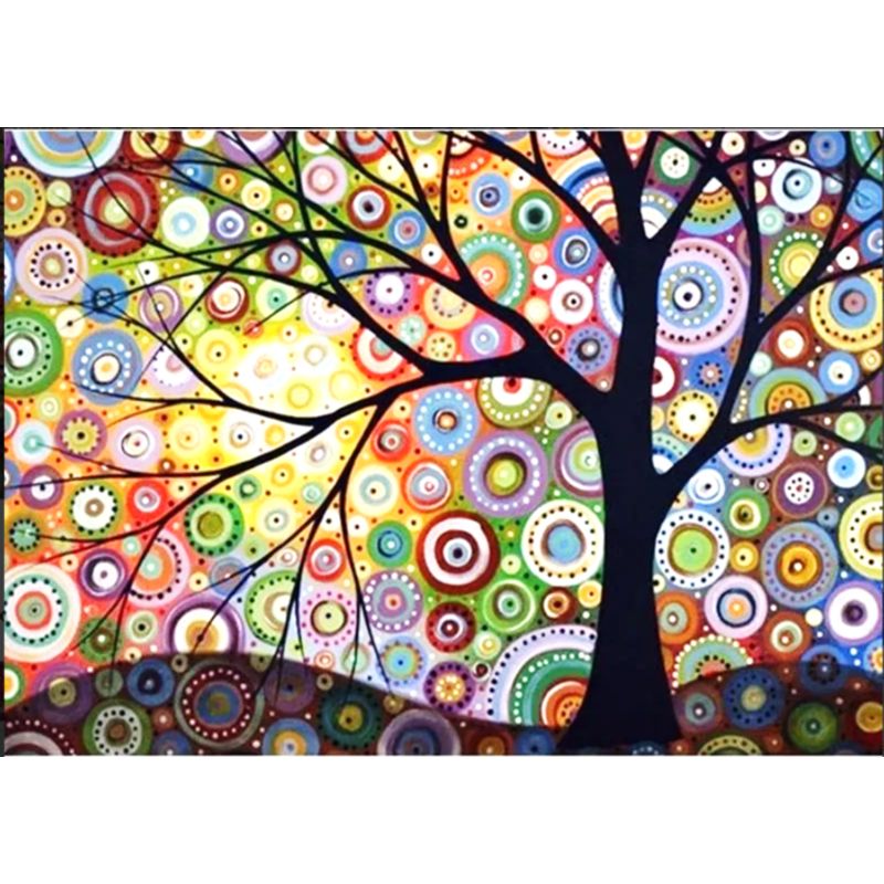 GENERICO - Kit Diamond Painting Pintura De Diamante - Árbol De Colores