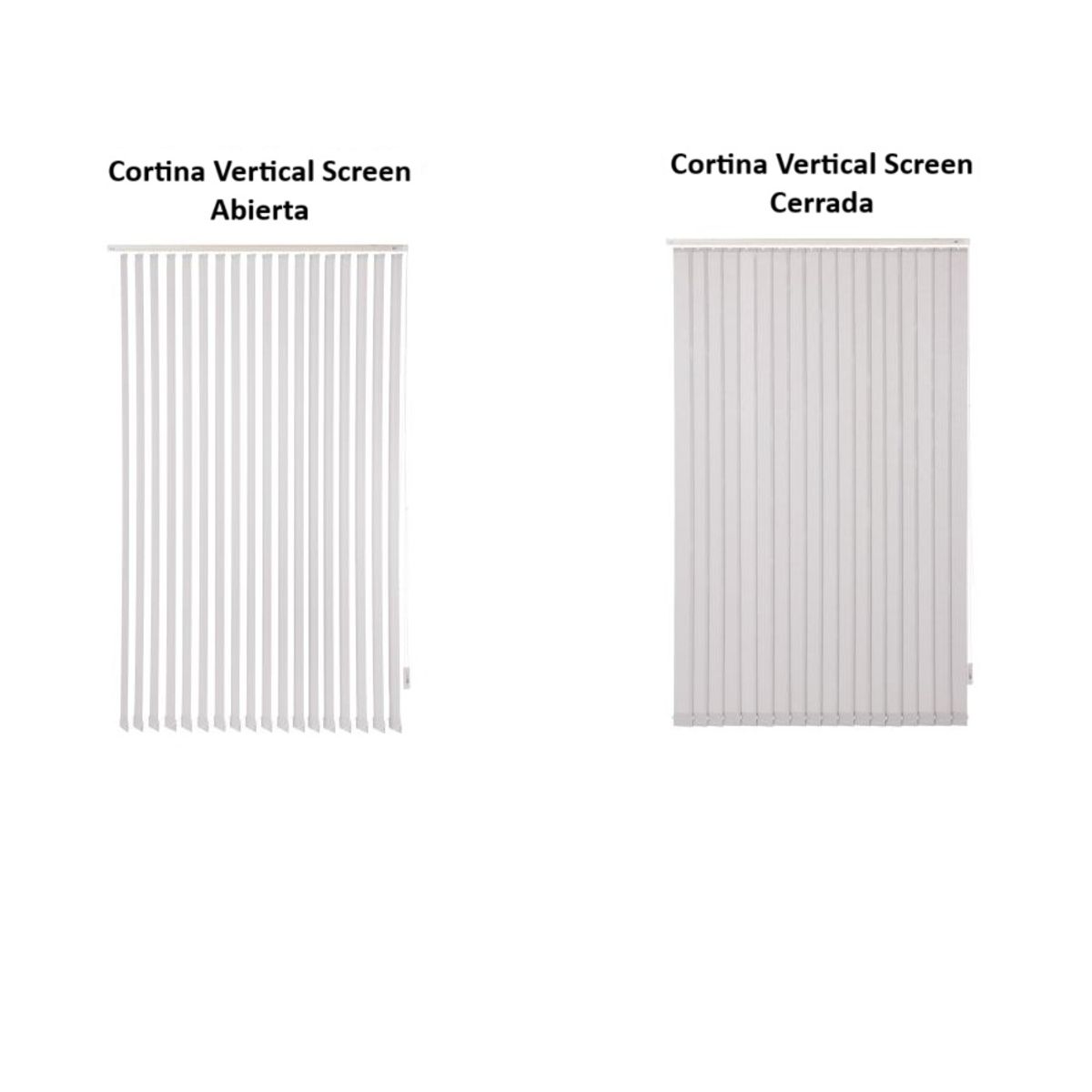 BERTEX - Cortina Vertical Screen 175cm ancho x 230cm alto Persiana Gris BERTEX