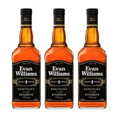 EVAN WILLIAMS - 3 Whisky Evan William Black, Whiskey Bourbon - Dorado