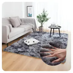 GENERICO - Alfombra peludita gris jaspeado antideslizante 180x200 cm