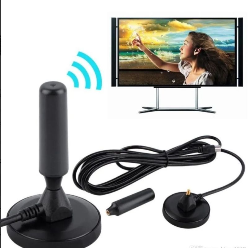 GENERICO - Antena Tv Digital Hd Coaxial Con Iman 5mts Cable Nacional