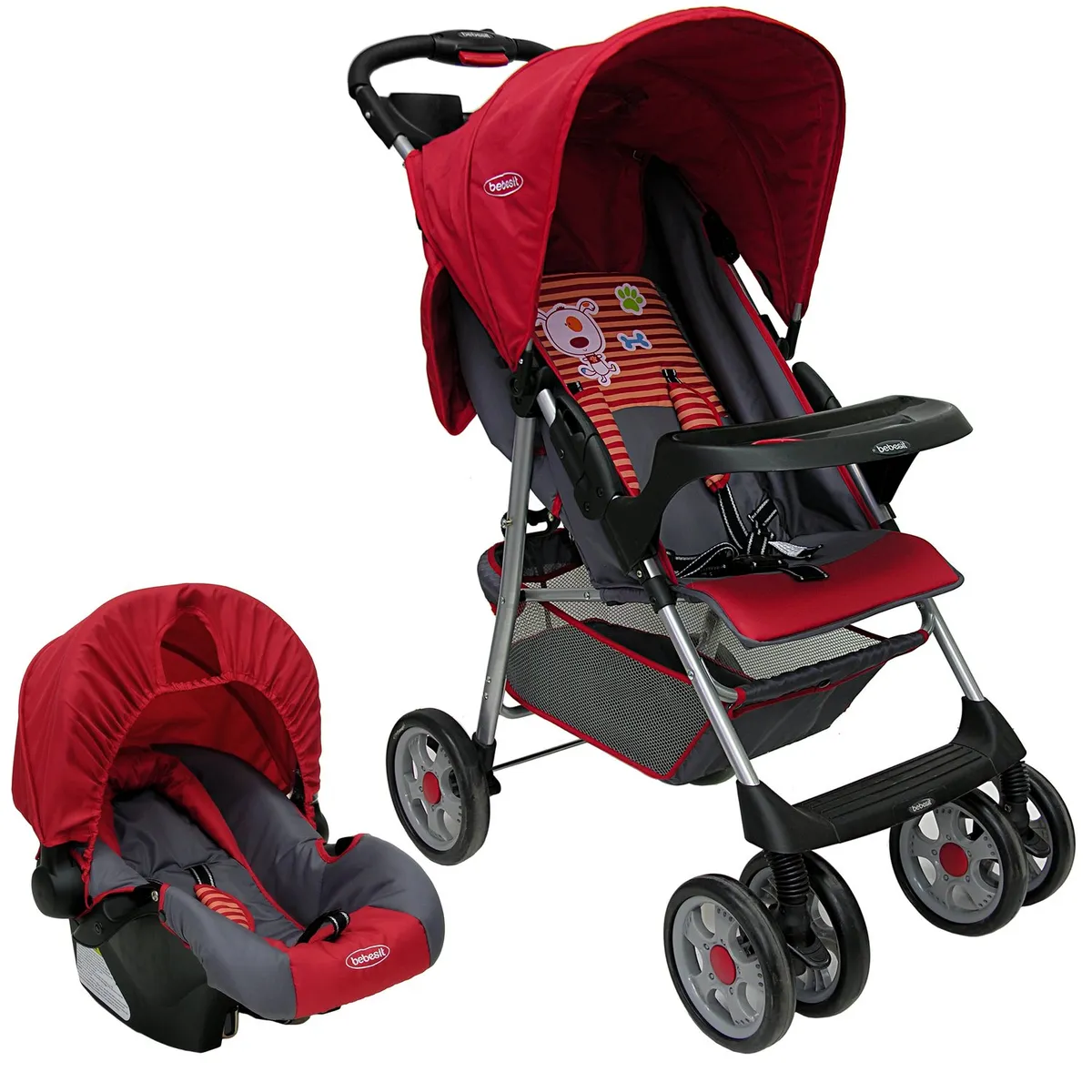 BEBESIT - Coche Travel System Zoom Rojo Bebesit