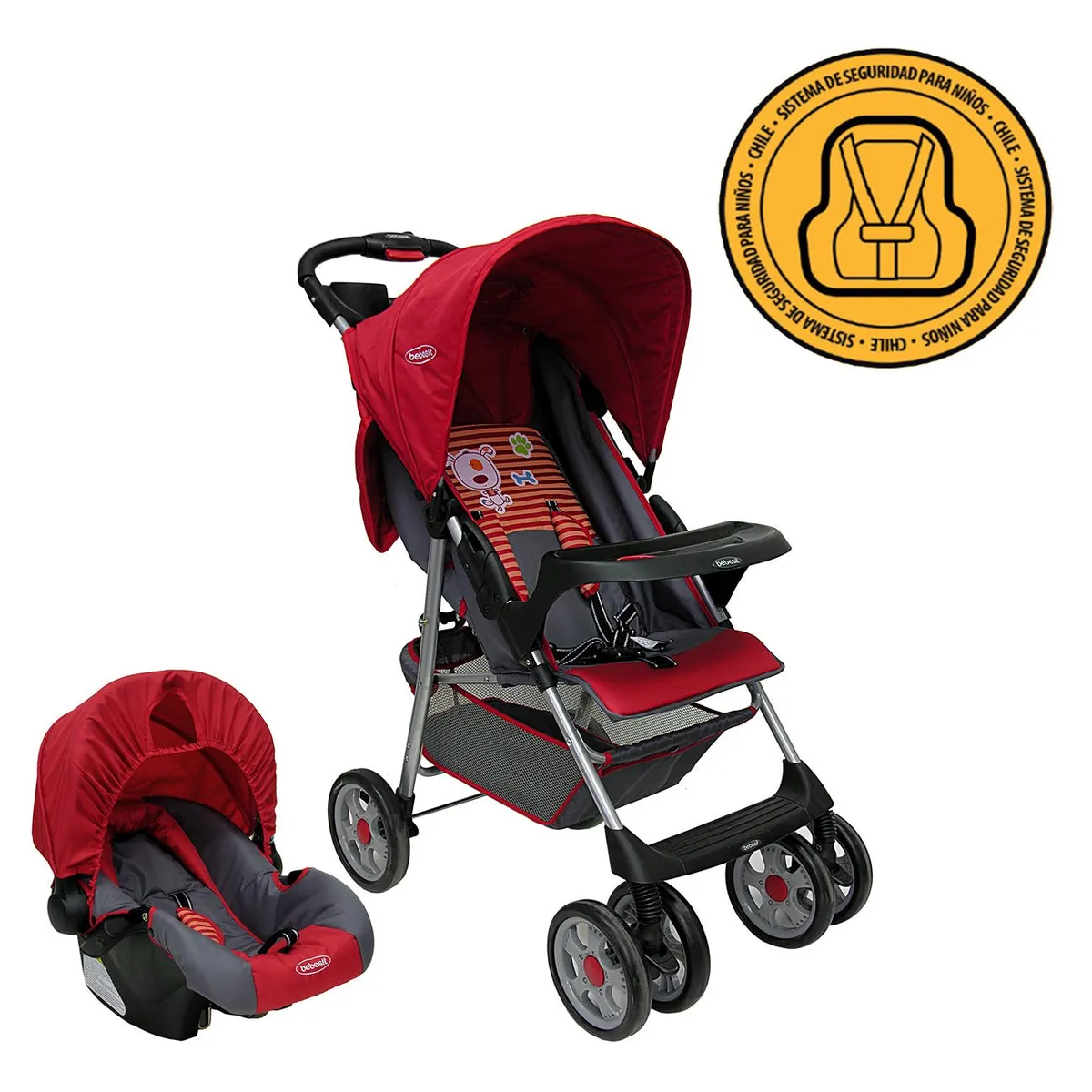 BEBESIT - Coche Travel System Zoom Rojo Bebesit