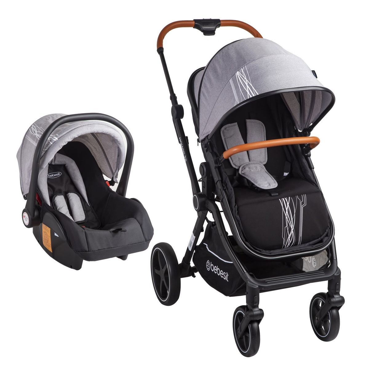 BEBESIT - Coche Travel System Nomad Gris Bebesit