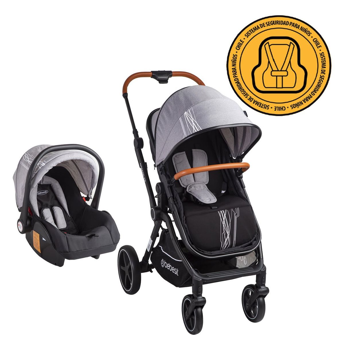 BEBESIT - Coche Travel System Nomad Gris Bebesit