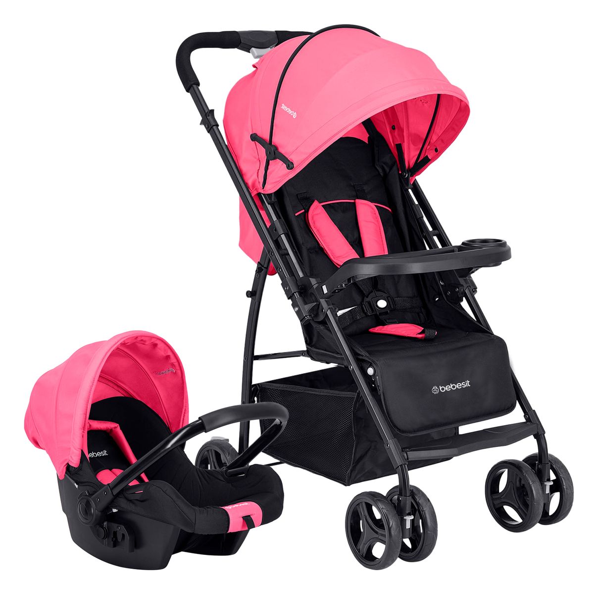 BEBESIT - Coche Travel System Go Lite Rosado Bebesit