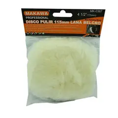 GENERICO - Disco Para Pulir 115mm 4 1/2 PuLG Lana Velcro Makawa Mk-0387