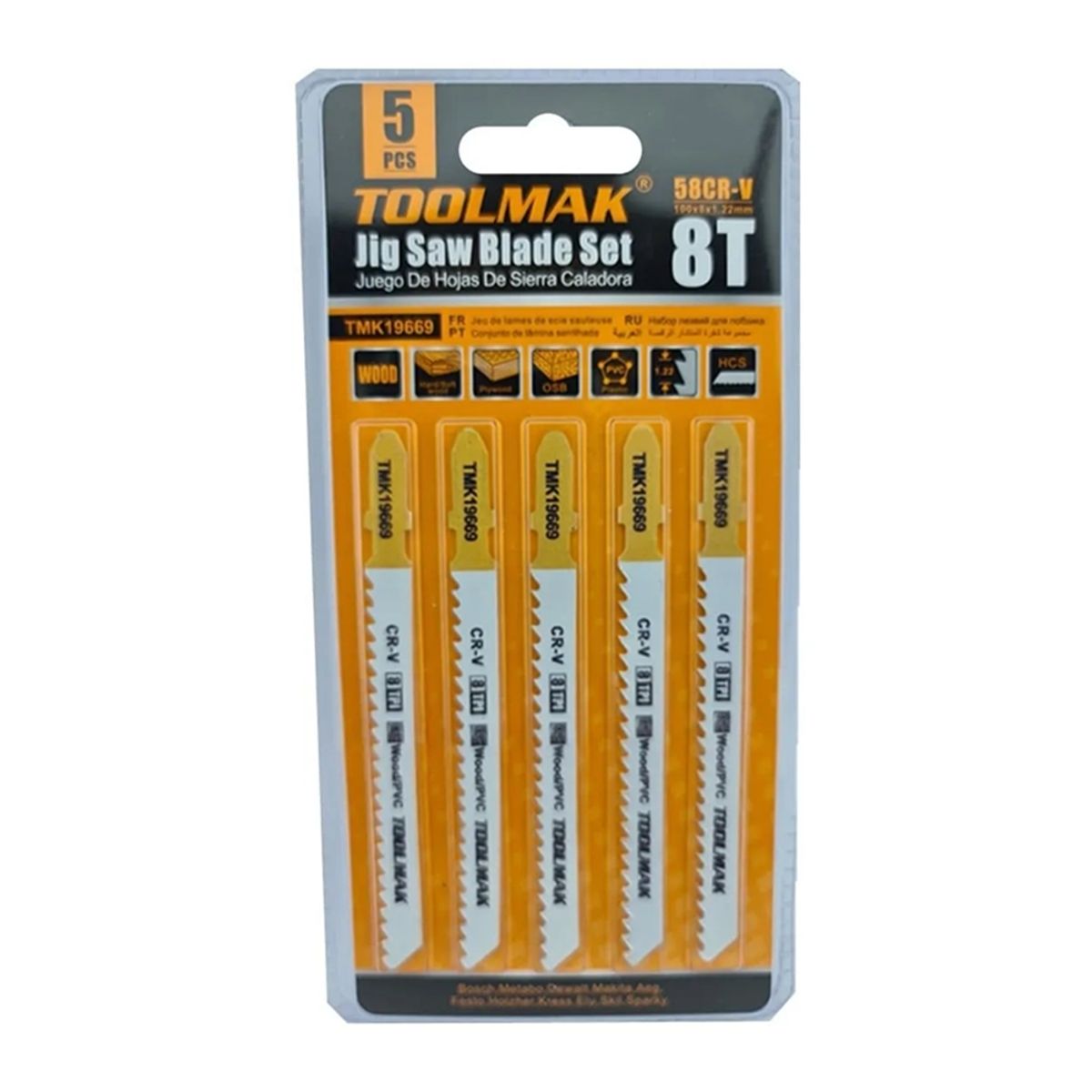 GENERICO - Set Juego De Hojas Para Sierra Caladora 5 Piezas 8t Toolmak