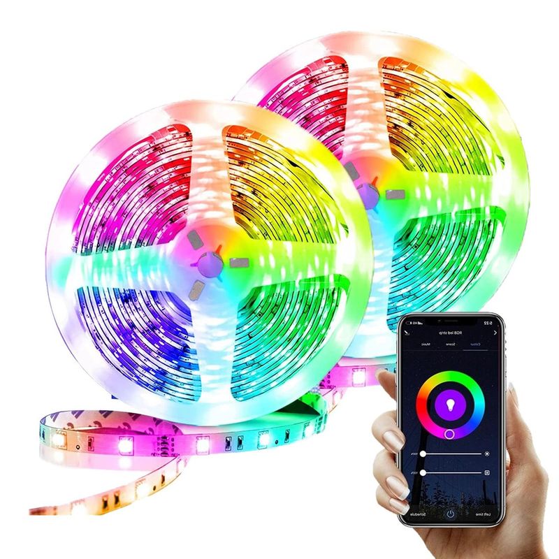 MAXWELL - Tira Cinta Luces Led Impermeable Rgb Wifi 10m App +conector