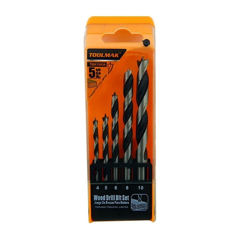 GENERICO - Kit Set Juego Brocas Para Madera 5 Piezas Tmk19936