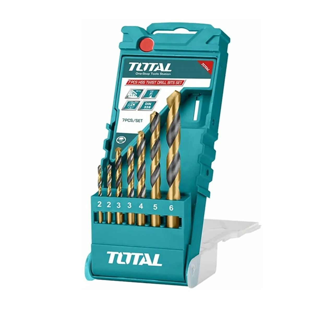 TOTAL TOOLS - Kit Set Juego Brocas Para Metal 7 Piezas