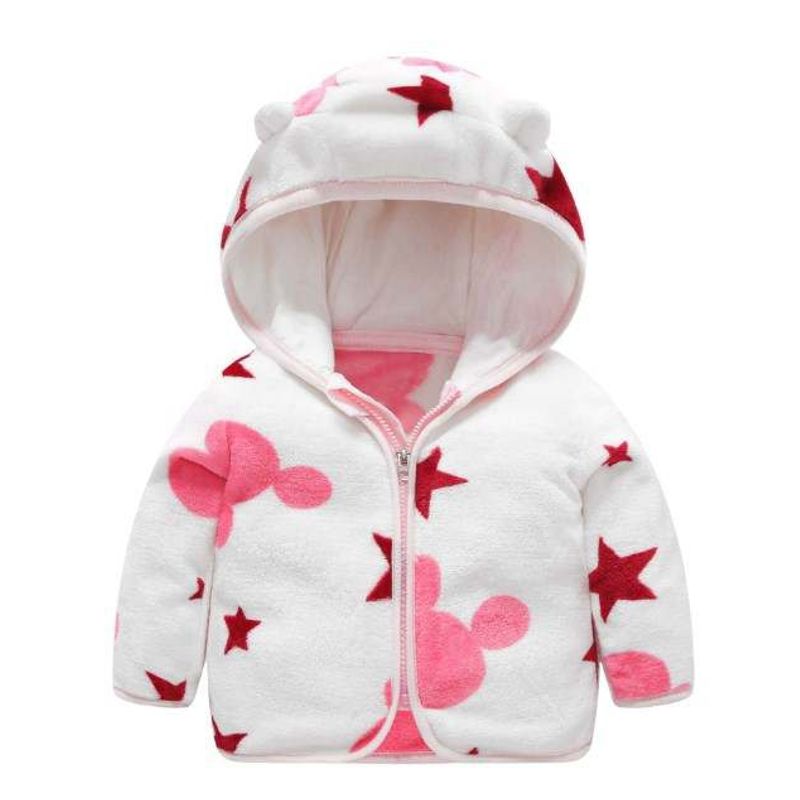ANGO - CHAQUETA DE POLAR BLANCA-FUCSIA