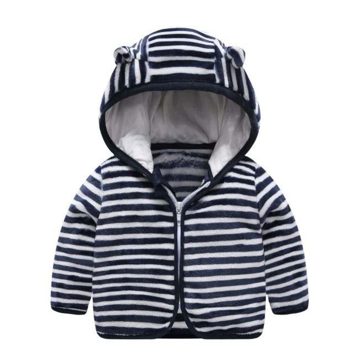 ANGO - CHAQUETA DE POLAR RAYADO AZUL