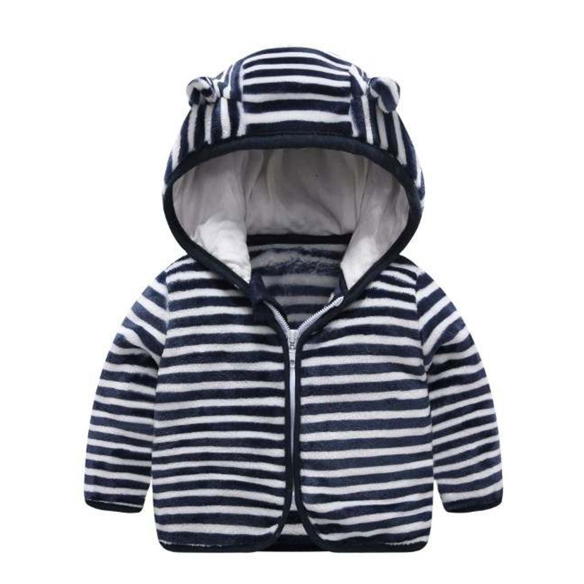 ANGO - CHAQUETA DE POLAR RAYADO AZUL