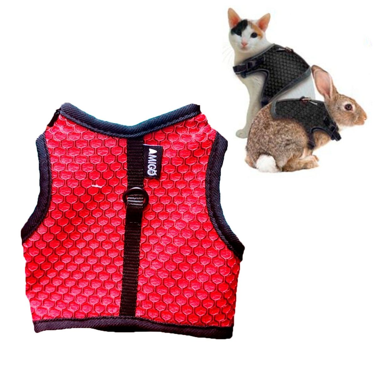 GENERICO - Arnés con Correa Para Gatos Talla L - Rojo