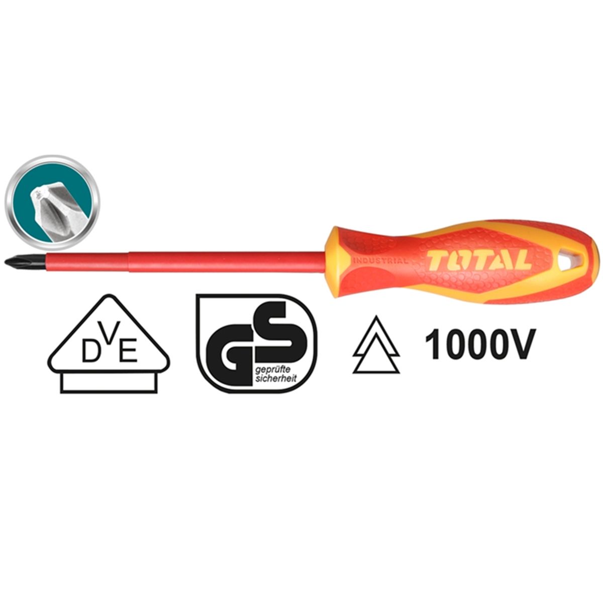 TOTAL TOOLS - Destornillador Cruz Aislado Ph2 100mm Total Thtisph2100