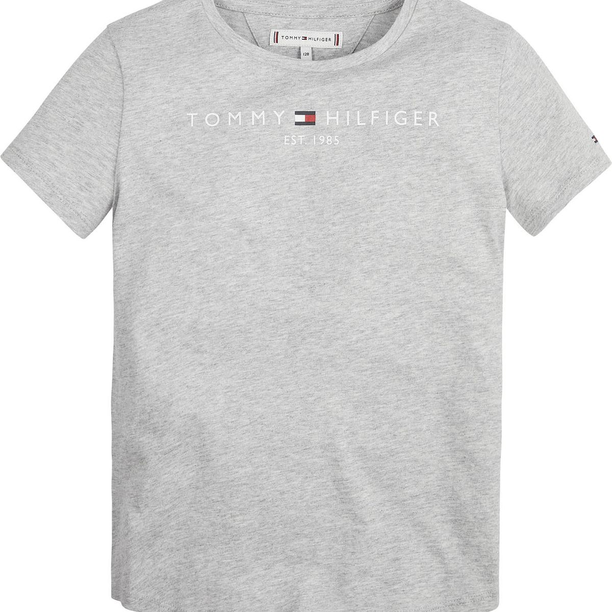TOMMY HILFIGER - Polera Essential Organic Cotton Gris Tommy Hilfiger