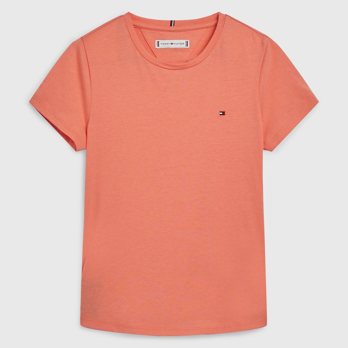 TOMMY HILFIGER - Polera Essential De Algodón Coral Tommy Hilfiger
