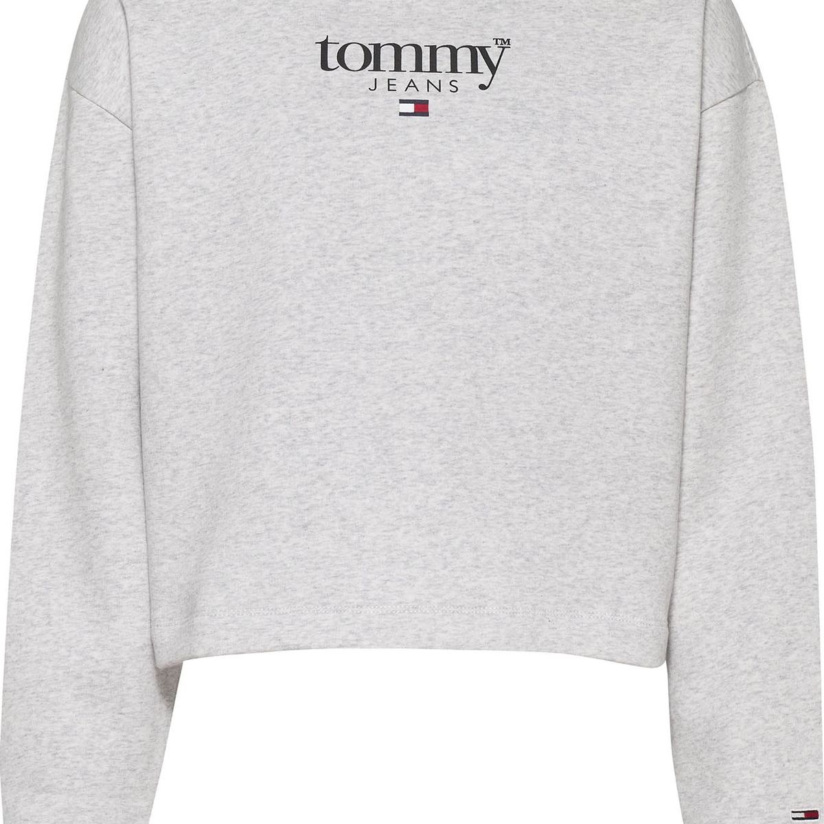 TOMMY HILFIGER - Polerón Relaxed Essential Logo Gris Tommy Jeans